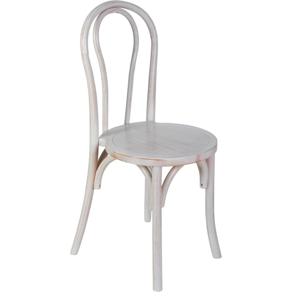 imageFlash Furniture Betsy Commercial Solid Wood Dining Chair Thonet Style Stackable Design Mortise and Tenon 350 lbs Static Weight Capacity BlackWhite Wash