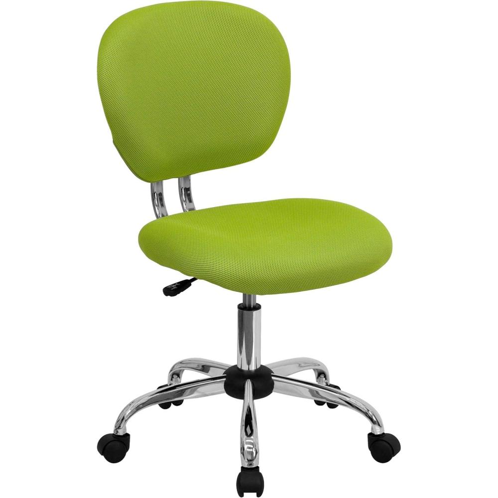 imageFlash Furniture Beverly MidBack White Mesh Padded Swivel Task Office Chair with Chrome BaseApple Green