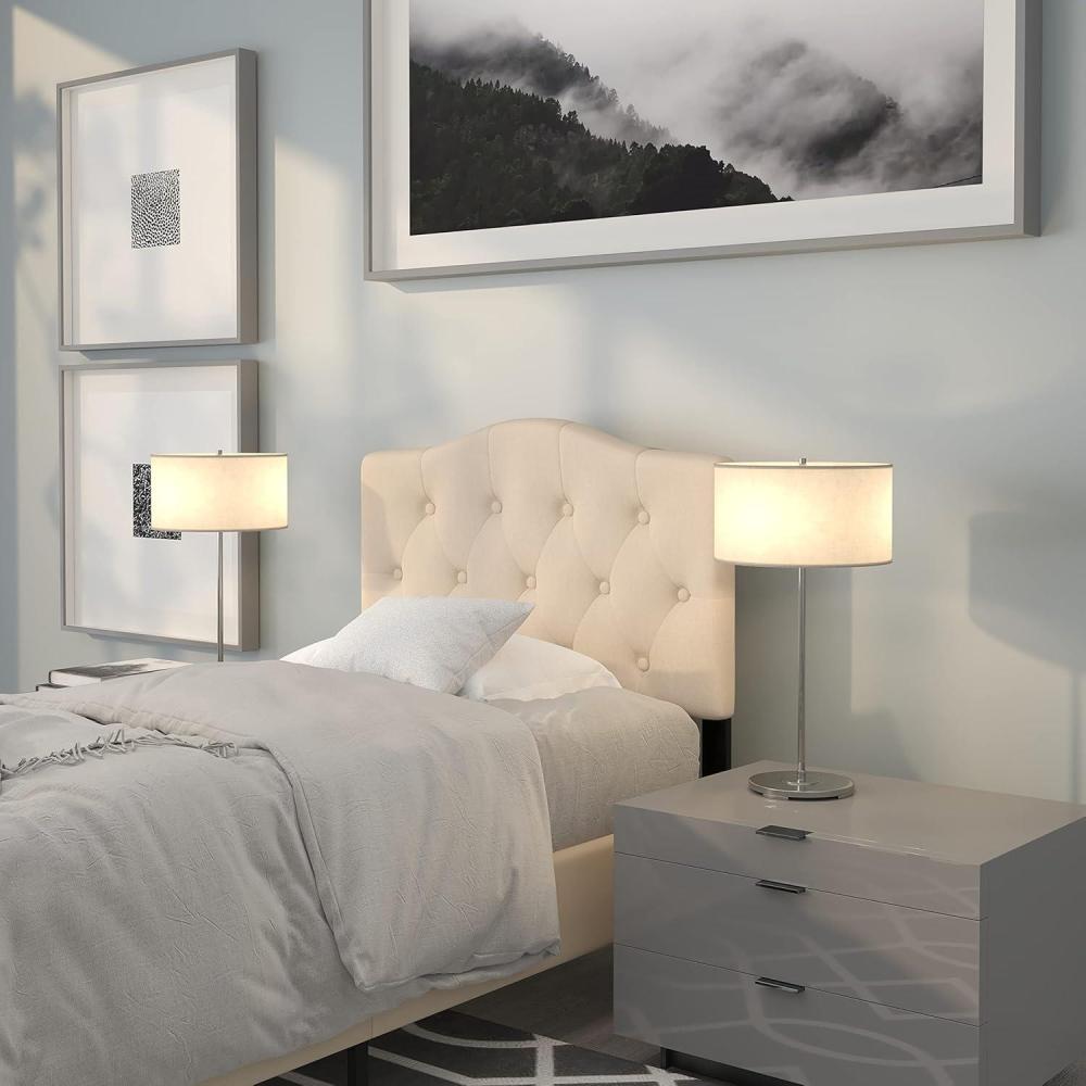 imageFlash Furniture Cambridge Tufted Upholstered Full Size Headboard in Dark Gray FabricBeige