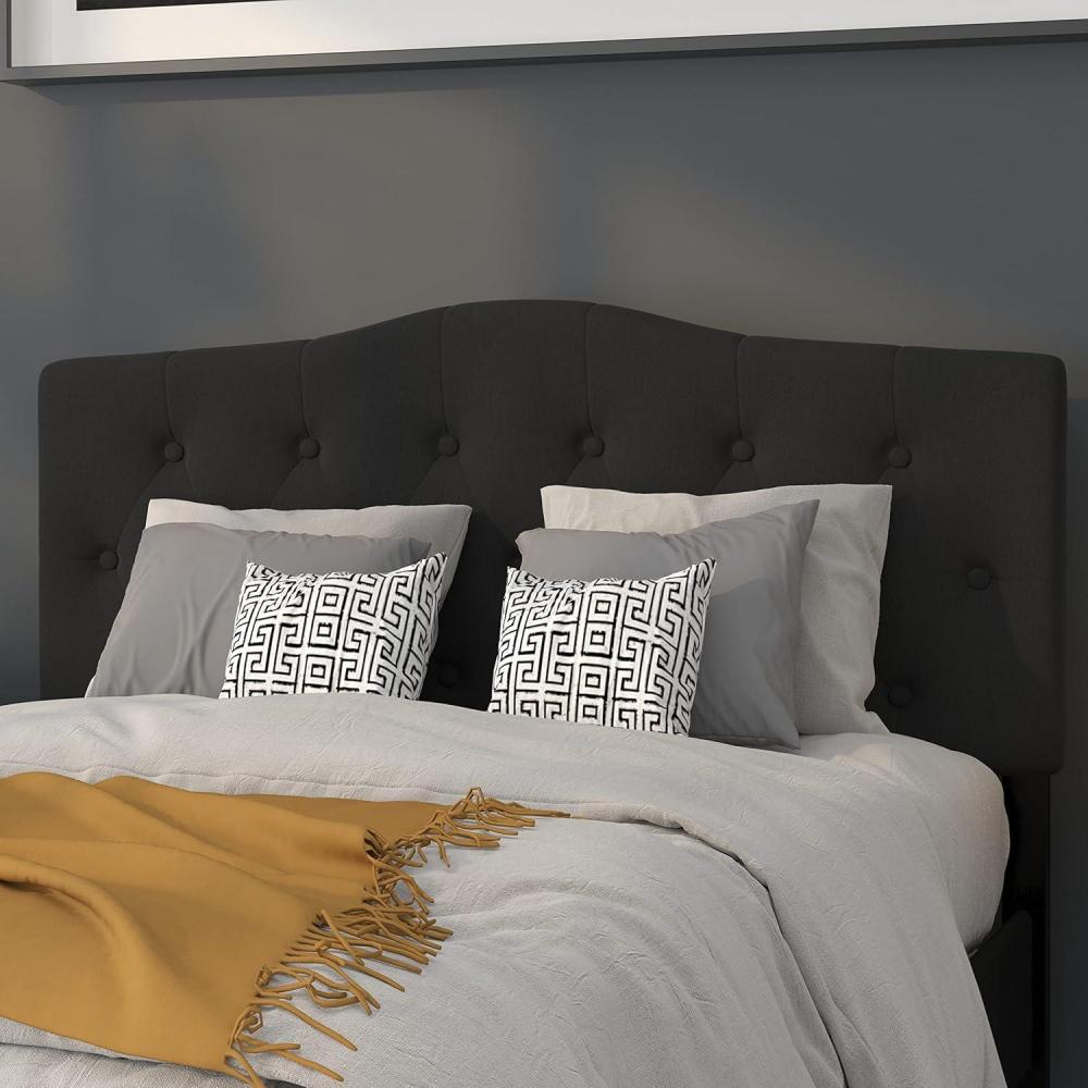 imageFlash Furniture Cambridge Tufted Upholstered Full Size Headboard in Dark Gray FabricBlack
