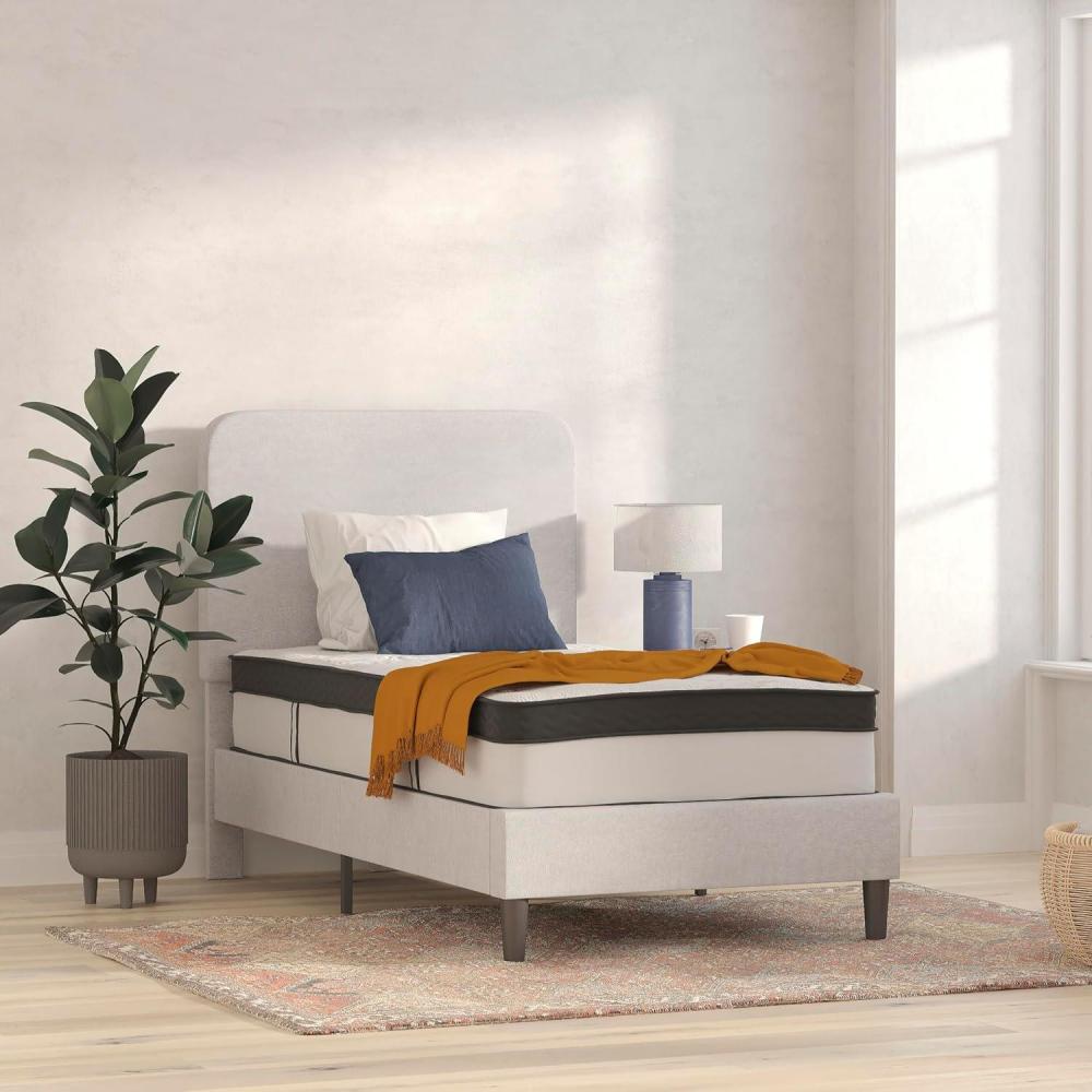 imageFlash Furniture Capri Comfortable Sleep 12 Inch CertiPURUS Certified Memory Foam ampamp Pocket Spring Mattress Full Mattress in a Box WhiteTwin