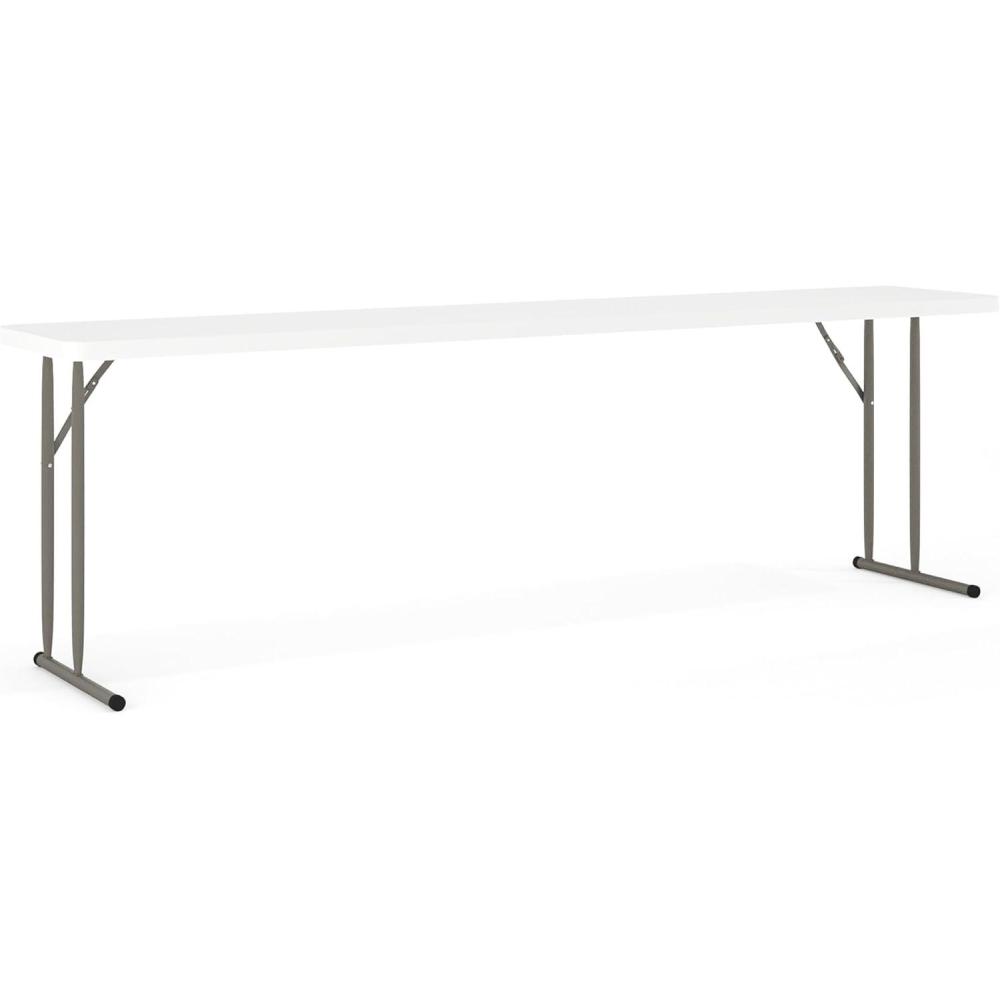 imageFlash Furniture Elon 6 Plastic Folding Training and Event Table Rectangular Folding Training Table with 220lb Static Weight Capacity WhiteGranite White