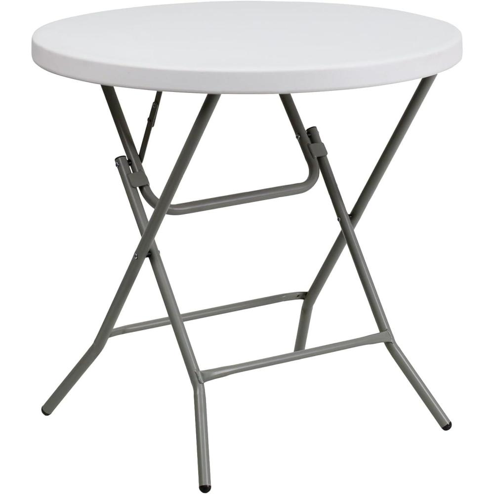 imageFlash Furniture Elon Commercial Grade 263Foot Round Granite White Plastic Folding Table