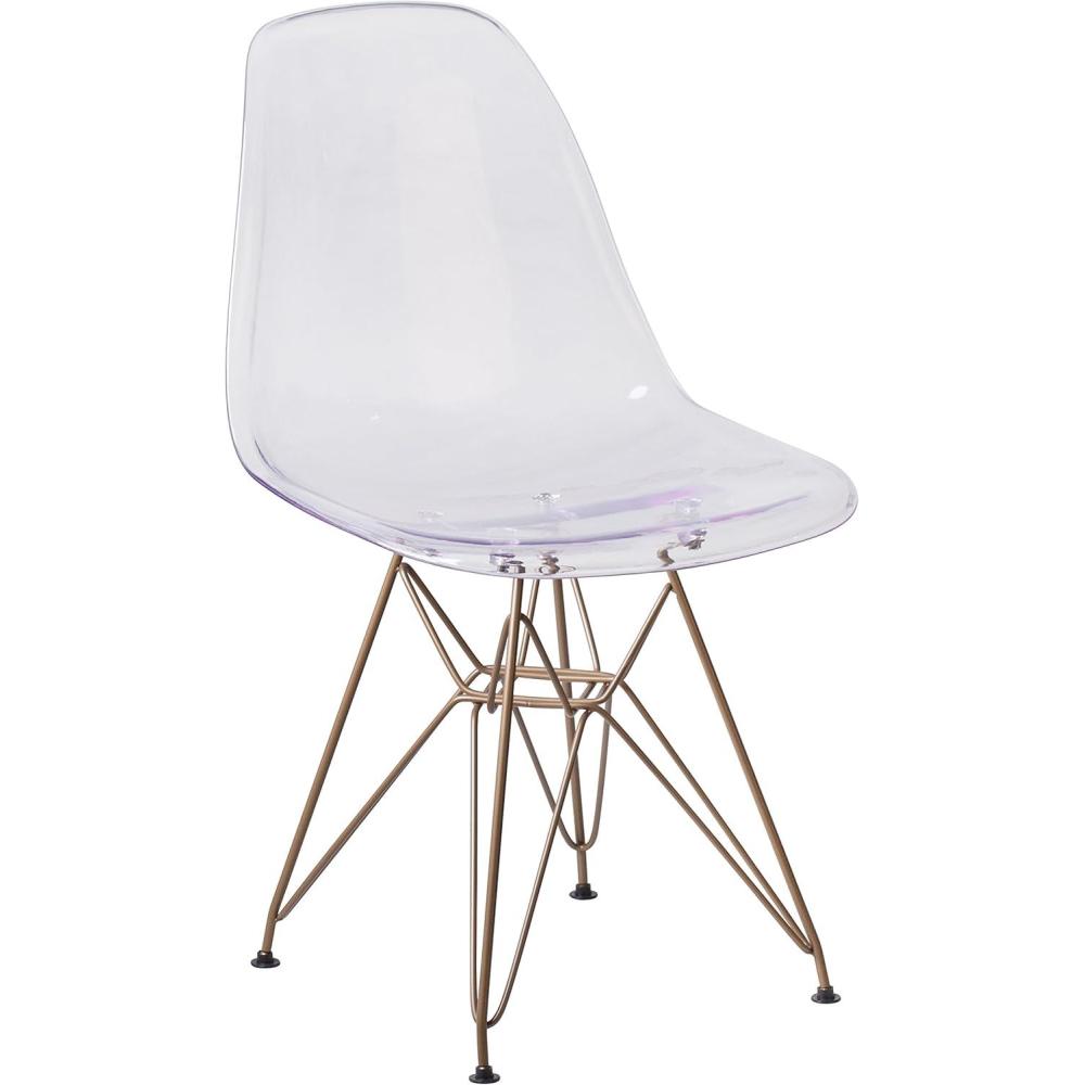 imageFlash Furniture Elon Series Ghost Chair with Gold Metal BaseSet of 1