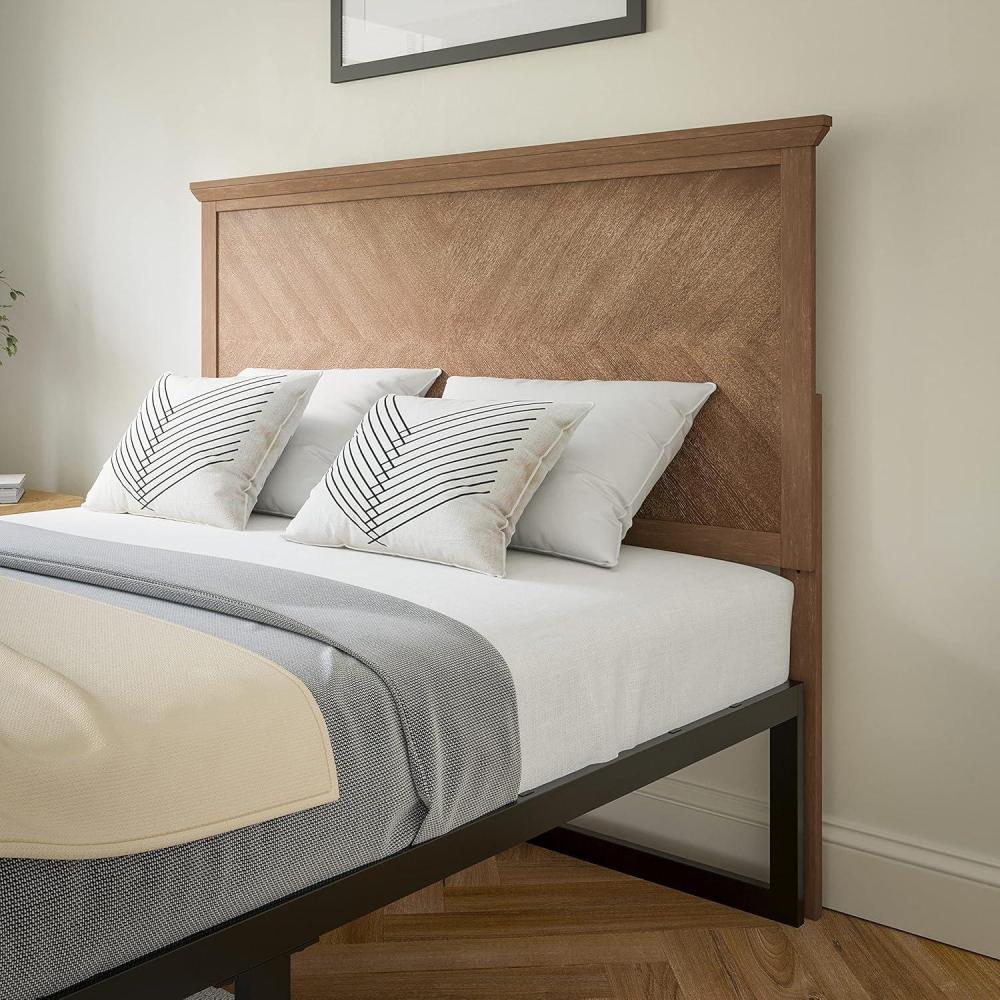 imageFlash Furniture Fiona King Size Wooden Headboard Only Herringbone Patterned Adjustable Headboard in Light BrownLight Brown