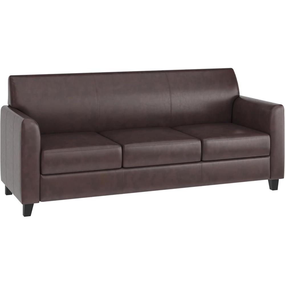 imageFlash Furniture HERCULES Diplomat Series Black LeatherSoft SofaBrown