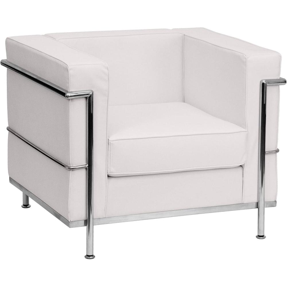 imageFlash Furniture HERCULES Regal Series Contemporary White LeatherSoft Chair with Encasing Frame