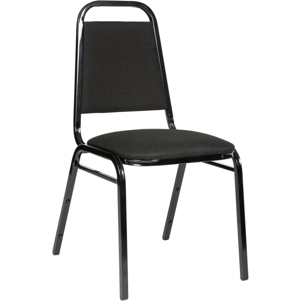 imageFlash Furniture HERCULES Series Trapezoidal Back Stacking Banquet Chair in Burgundy Vinyl Silver Vein FrameBlack FabricBlack Frame