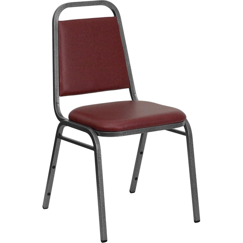 imageFlash Furniture HERCULES Series Trapezoidal Back Stacking Banquet Chair in Burgundy Vinyl Silver Vein FrameBurgundy VinylSilver Vein Frame