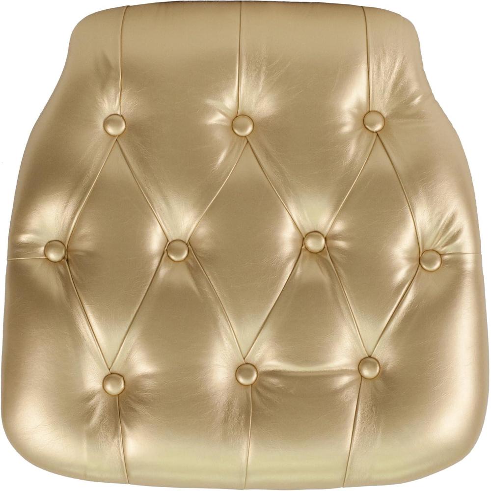 imageFlash Furniture Hard Silver Tufted Vinyl Chiavari Chair CushionGold