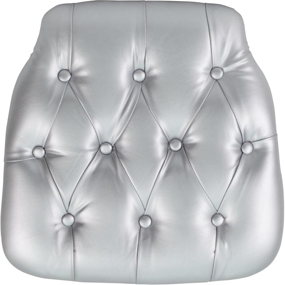 imageFlash Furniture Hard Silver Tufted Vinyl Chiavari Chair CushionSilver