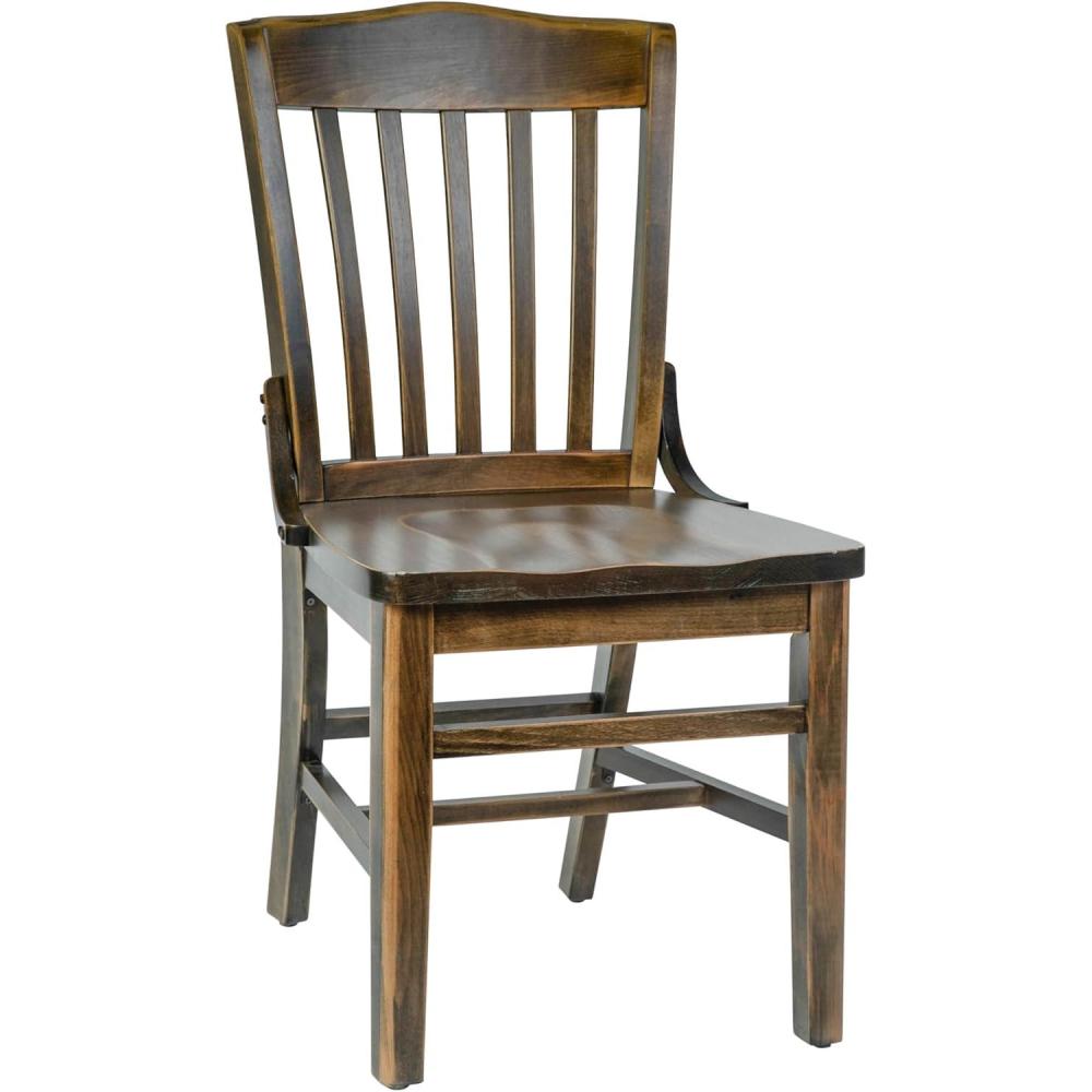 imageFlash Furniture Hercules School House Back Metal Restaurant Chair Antique White Wood Seat Black FrameAntique Copper