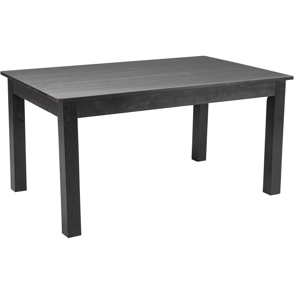 imageFlash Furniture Hercules Series 60quot x 38quot Rectangular Rustic Solid Pine Restaurant Table Antique Farmhouse Dining Table for Kitchens and RestaurantsBlack Wash
