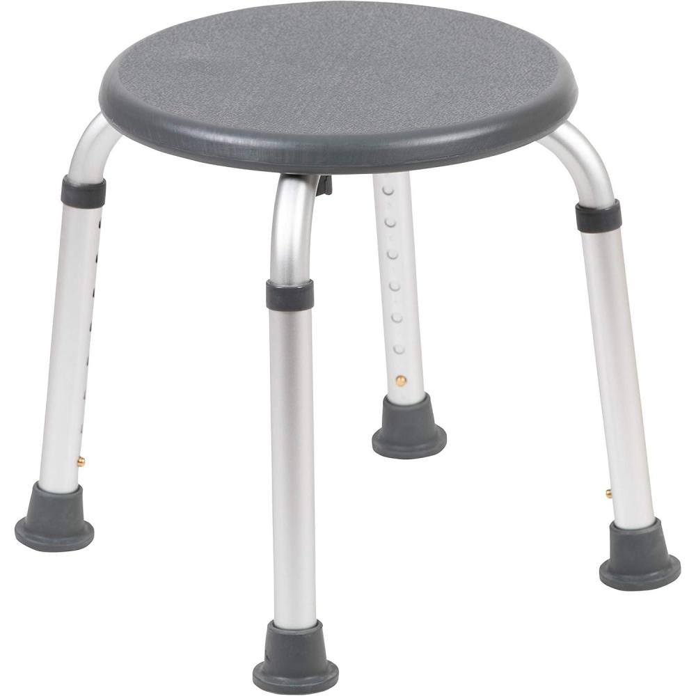 imageFlash Furniture Hercules Series Aluminum Bath and Shower Chair with Adjustable Height AntiSlip Medical Chair 300 lb Static Weight Capacity GrayGray
