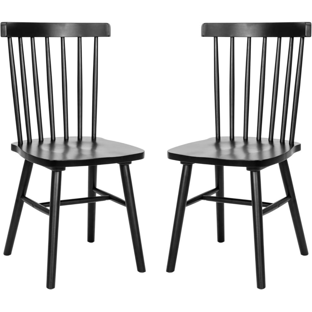 imageFlash Furniture Ingrid Commercial Windsor Solid Wood Dining Room Chairs Modern Armless Dining Chairs for Kitchens and Restaurants Set of 2 BlackBlack