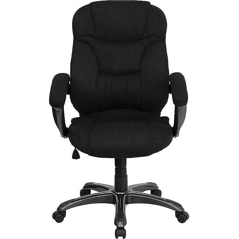 imageFlash Furniture Jessie High Back Brown Microfiber Contemporary Executive Swivel Ergonomic Office Chair with ArmsBlack Microfiber