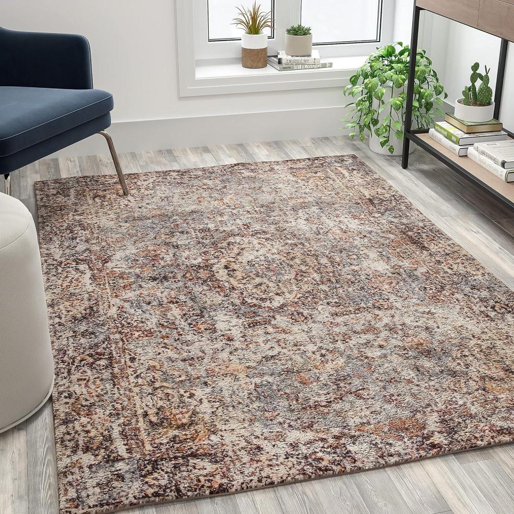 imageFlash Furniture Katherine Artisan Old English Style Traditional Rug 8 x 10 RedRed