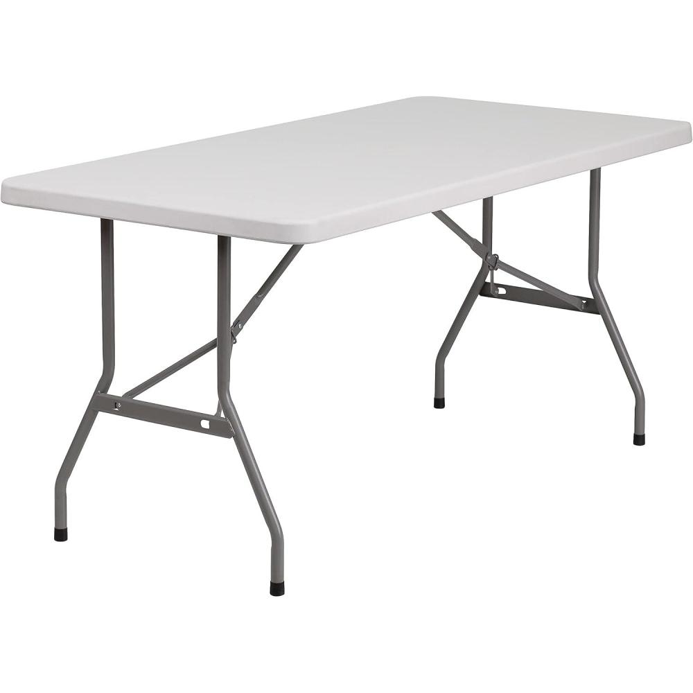 imageFlash Furniture Kathryn Commercial Grade 5Foot Granite White Plastic Folding TableClassic