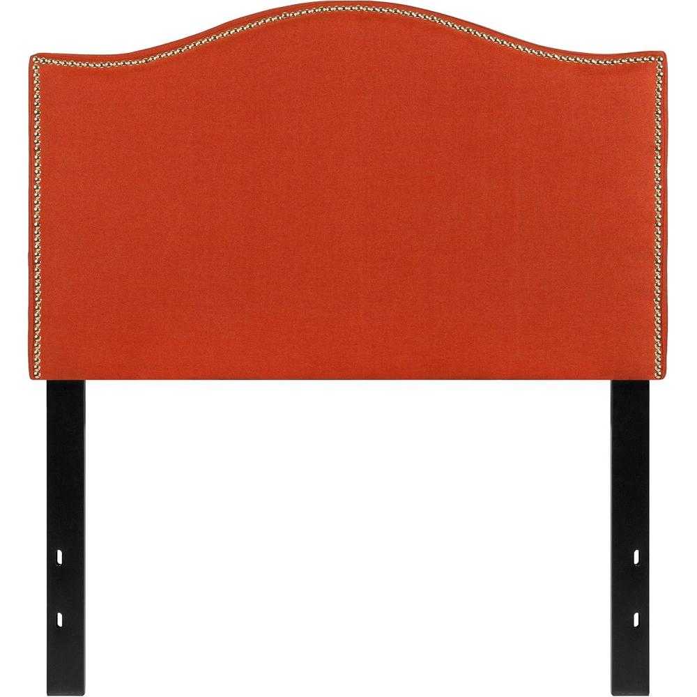 imageFlash Furniture Lexington Upholstered Twin Size Headboard with Accent Nail Trim in White FabricOrange
