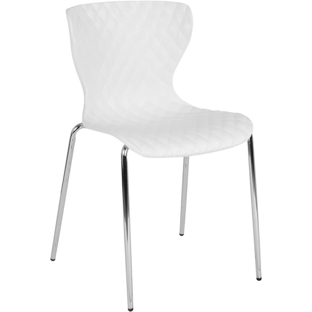 imageFlash Furniture Lowell Contemporary Design Citrus Green Plastic Stack ChairWhite