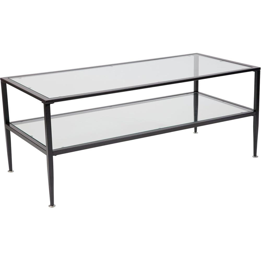 imageFlash Furniture Newport Collection Glass Coffee Table with Black Metal FrameCoffee Table