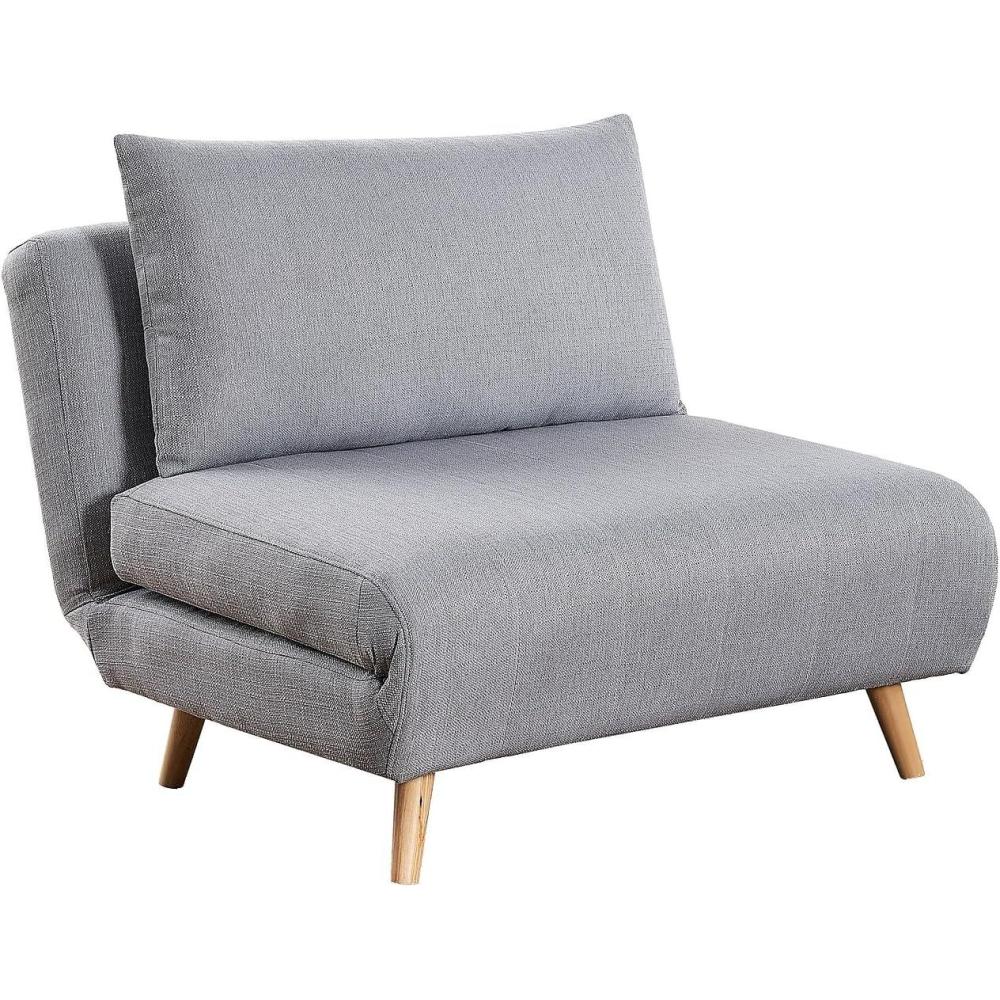 imageFlash Furniture Shaw TriFold Convertible Sleeper Chair with Pillow 3in1 Multifunctional Adjustable Sleeper Channel Stitching Hideaway Legs Cream BoucleLight Gray