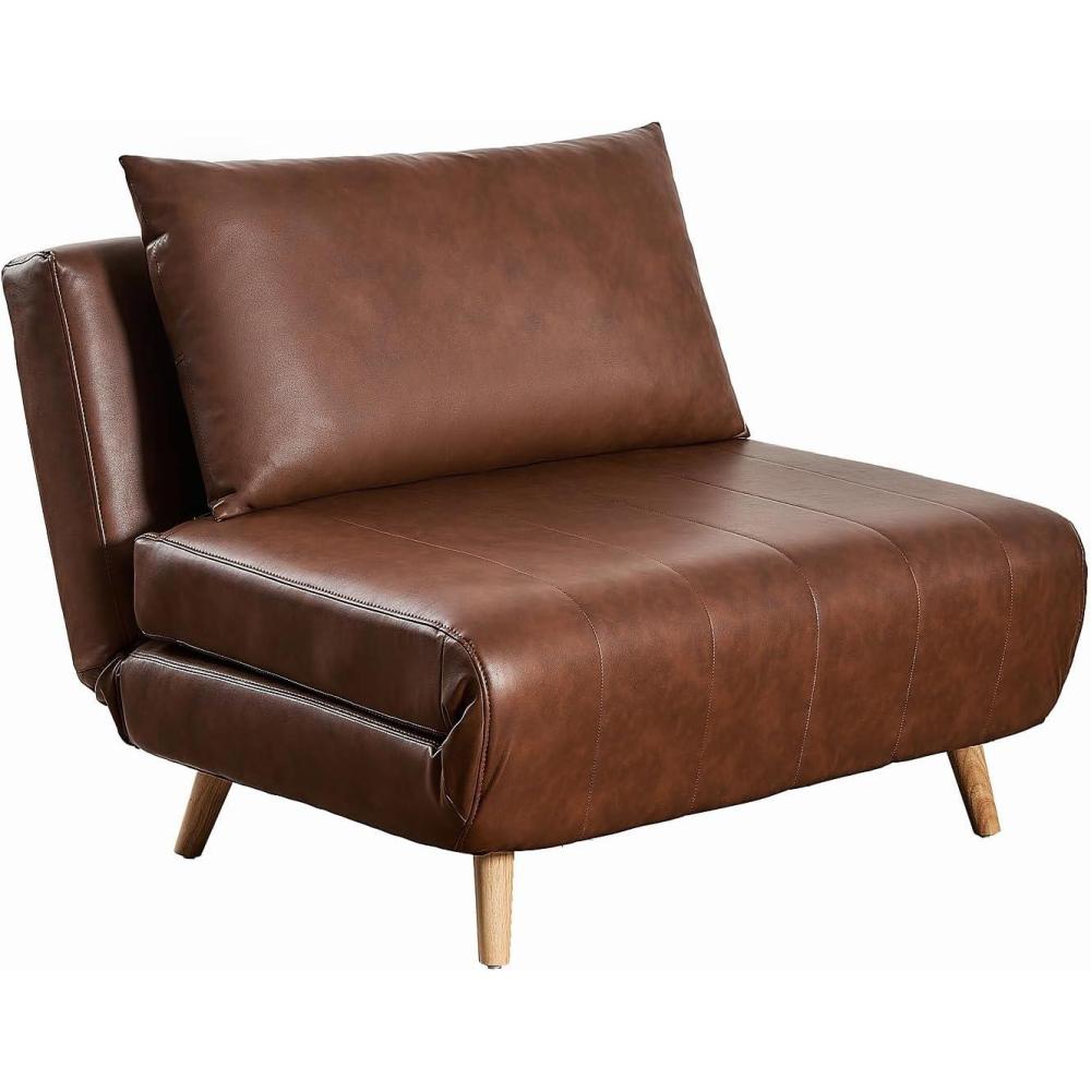 imageFlash Furniture Shaw TriFold Convertible Sleeper Chair with Pillow 3in1 Multifunctional Adjustable Sleeper Channel Stitching Hideaway Legs Cream BoucleBrown
