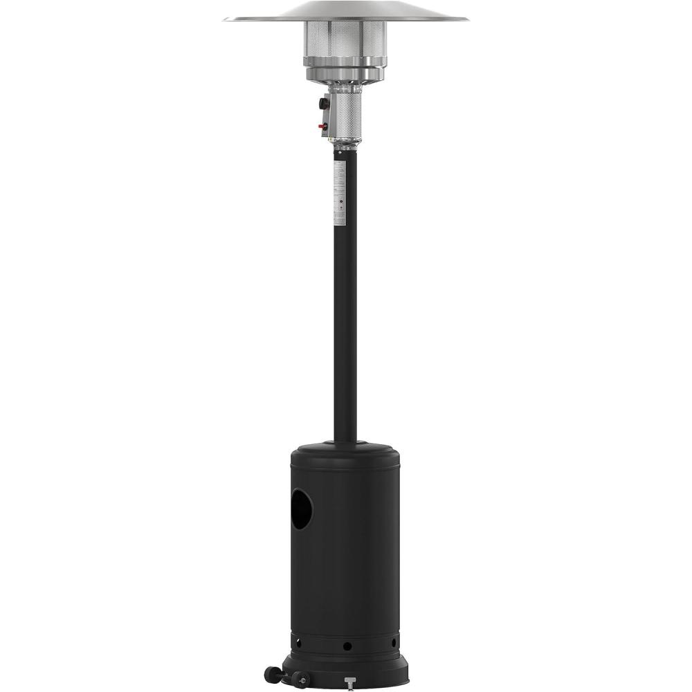 imageFlash Furniture Sol Patio Outdoor HeatingBronze Stainless Steel 40000 BTU Propane Heater with Wheels for Commercial ampamp Residential Use75 Feet TallBlack