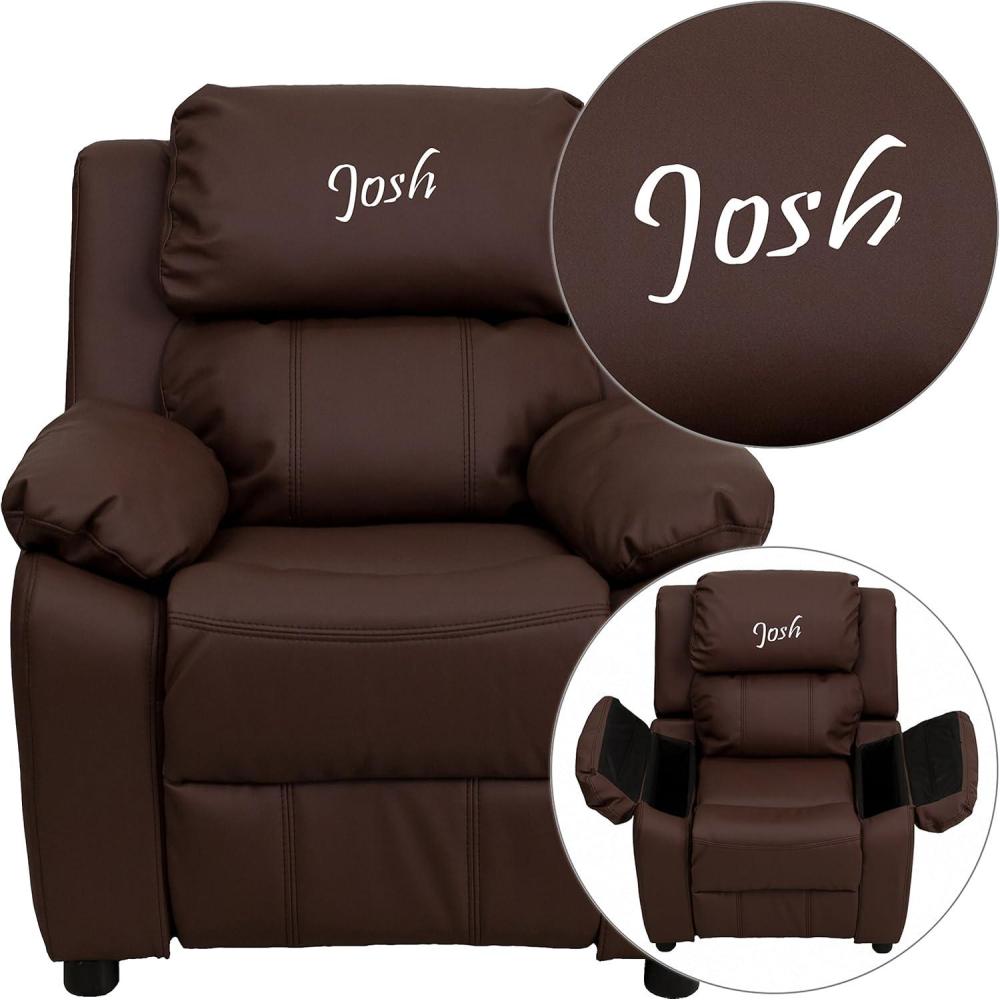 imageFlash Furniture TXT Brown Kids Recliner
