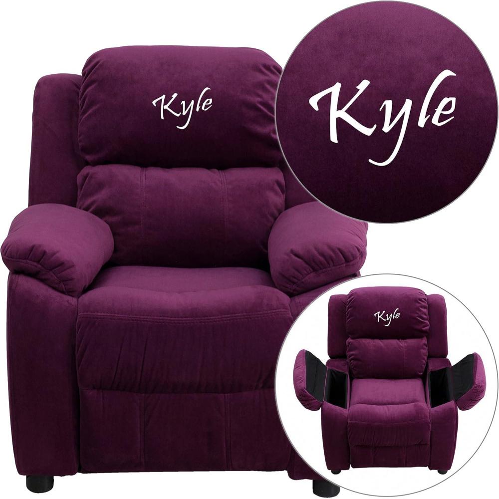 imageFlash Furniture TXT Purple MIC Kids ReclinerPurple