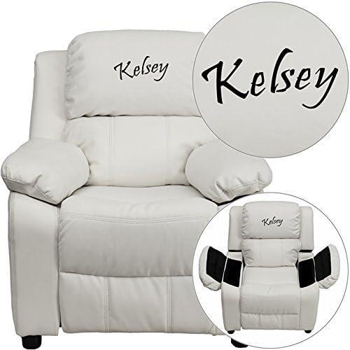 imageFlash Furniture TXT White Vinyl Kids Recliner