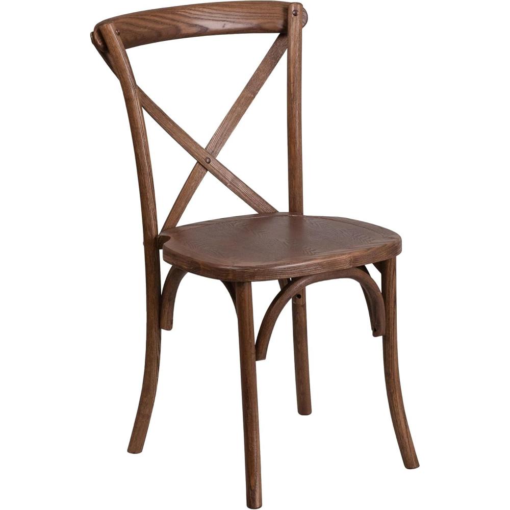 imageFlash Furniture XUXPEC Pecan Cross Back Accent Chair