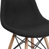 Flash Furniture 2 Pack Elon Series Milan Patchwork Fabric Chair with Wooden Legs(Genoa Black)