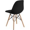 Flash Furniture 2 Pack Elon Series Milan Patchwork Fabric Chair with Wooden Legs(Genoa Black)