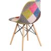 Flash Furniture 2 Pack Elon Series Milan Patchwork Fabric Chair with Wooden Legs(Milan Patchwork)