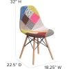 Flash Furniture 2 Pack Elon Series Milan Patchwork Fabric Chair with Wooden Legs(Milan Patchwork)