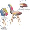 Flash Furniture 2 Pack Elon Series Milan Patchwork Fabric Chair with Wooden Legs(Milan Patchwork)