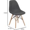 Flash Furniture 2 Pack Elon Series Milan Patchwork Fabric Chair with Wooden Legs(Siena Gray)