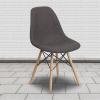 Flash Furniture 2 Pack Elon Series Milan Patchwork Fabric Chair with Wooden Legs(Siena Gray)