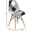 Flash Furniture 2 Pack Elon Series Milan Patchwork Fabric Chair with Wooden Legs(Turin Patchwork)