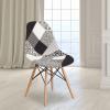 Flash Furniture 2 Pack Elon Series Milan Patchwork Fabric Chair with Wooden Legs(Turin Patchwork)
