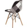 Flash Furniture 2 Pack Elon Series Milan Patchwork Fabric Chair with Wooden Legs(Turin Patchwork)