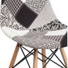 Flash Furniture 2 Pack Elon Series Milan Patchwork Fabric Chair with Wooden Legs(Turin Patchwork)