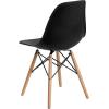 Flash Furniture 2 Pack Elon Series Moss Gray Plastic Chair with Wooden Legs for Versatile Kitchen, Dining Room, Living Room, Library or Desk Use(Black)
