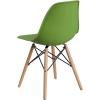 Flash Furniture 2 Pack Elon Series Moss Gray Plastic Chair with Wooden Legs for Versatile Kitchen, Dining Room, Living Room, Library or Desk Use(Green)