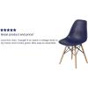 Flash Furniture 2 Pack Elon Series Moss Gray Plastic Chair with Wooden Legs for Versatile Kitchen, Dining Room, Living Room, Library or Desk Use(Navy)