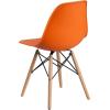 Flash Furniture 2 Pack Elon Series Moss Gray Plastic Chair with Wooden Legs for Versatile Kitchen, Dining Room, Living Room, Library or Desk Use(Orange)