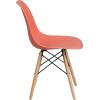 Flash Furniture 2 Pack Elon Series Moss Gray Plastic Chair with Wooden Legs for Versatile Kitchen, Dining Room, Living Room, Library or Desk Use(Peach)
