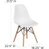 Flash Furniture 2 Pack Elon Series Moss Gray Plastic Chair with Wooden Legs for Versatile Kitchen, Dining Room, Living Room, Library or Desk Use(White)