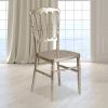 Flash Furniture 2 Pack HERCULES Series White Resin Stacking Napoleon Chair(Gold)